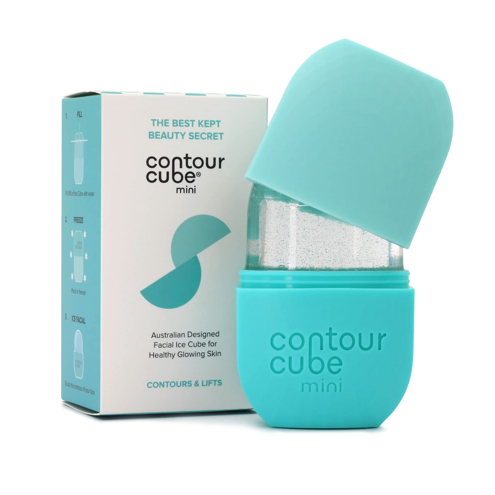 Contour Cube Mini - Revolutionary Ice Roller for Sculpting & De-Puffing - Face Ice Roller & Massager - Ice Mold for Face - Compact Skin Care Tools for