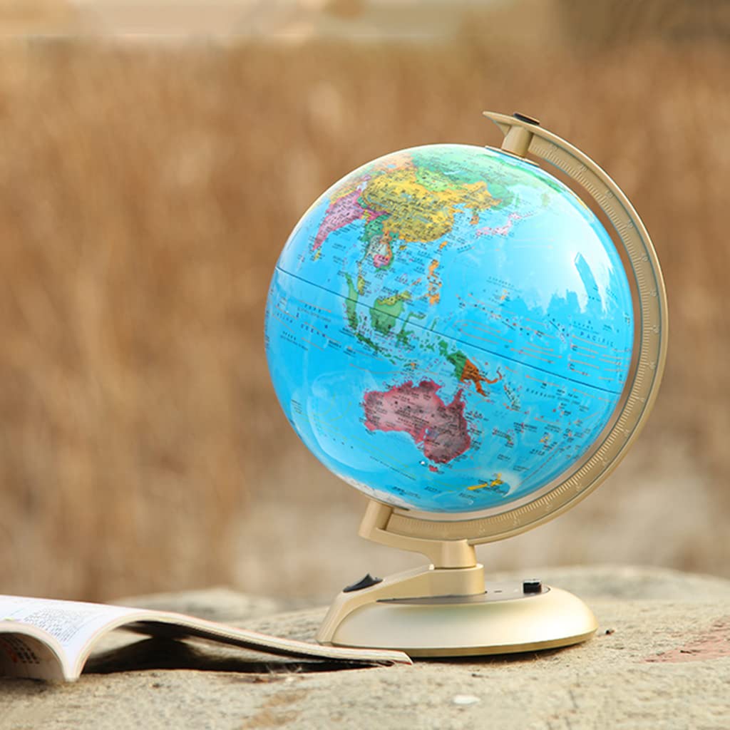 Le Globe Le Plus Pratique 20 cm/7.87 "avec lumières Globes du Monde enseignement Standard Globes géographiques Chinois et Anglais pour Les étudiants et Les Enfants Cadeaux de Puzzle Inspirants