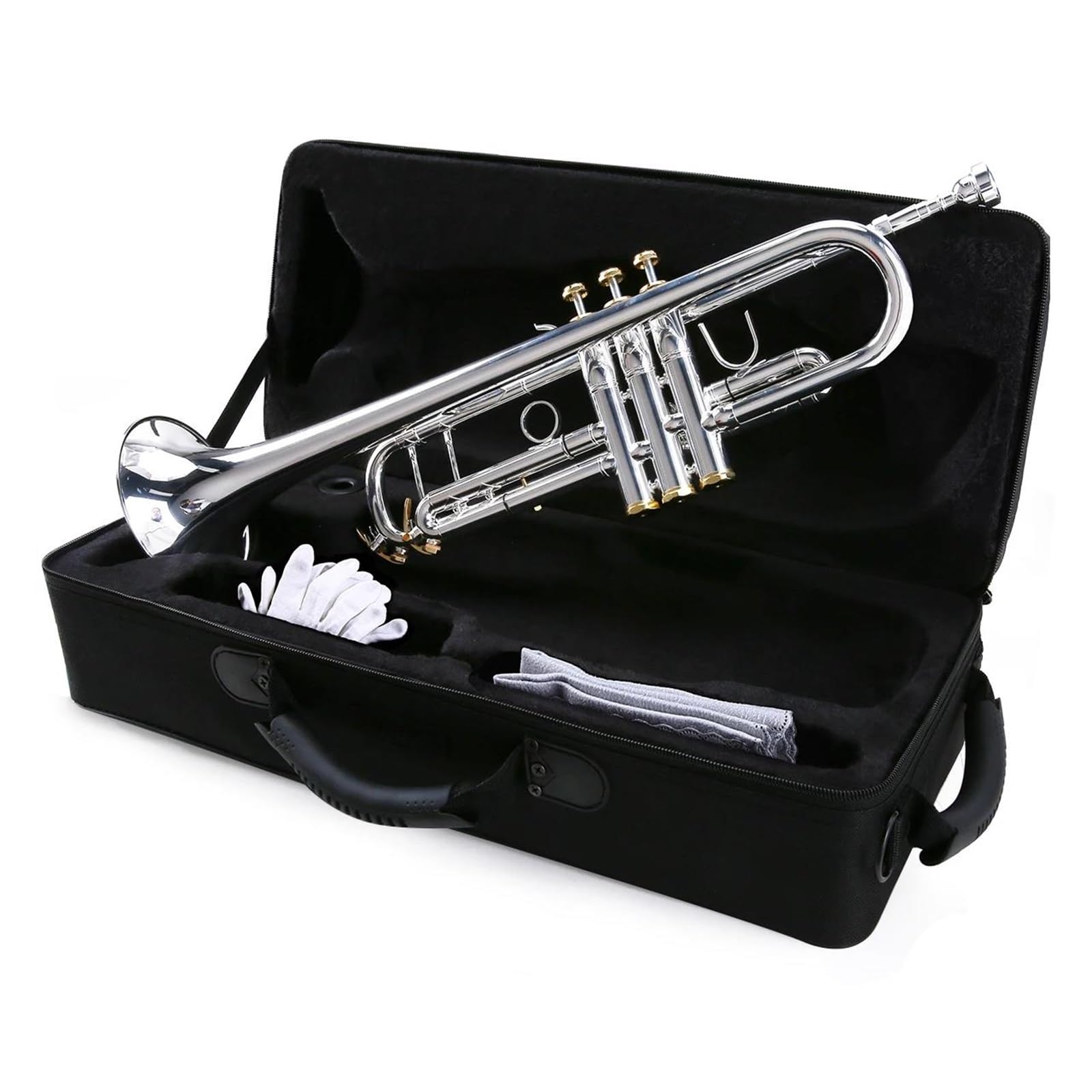 trąbka instrument Profesjonalna Trąbka Bb Materiał Mosiężny Posrebrzana Powierzchnia Piękny Instrument Dęty Z Ustnikiem 5C