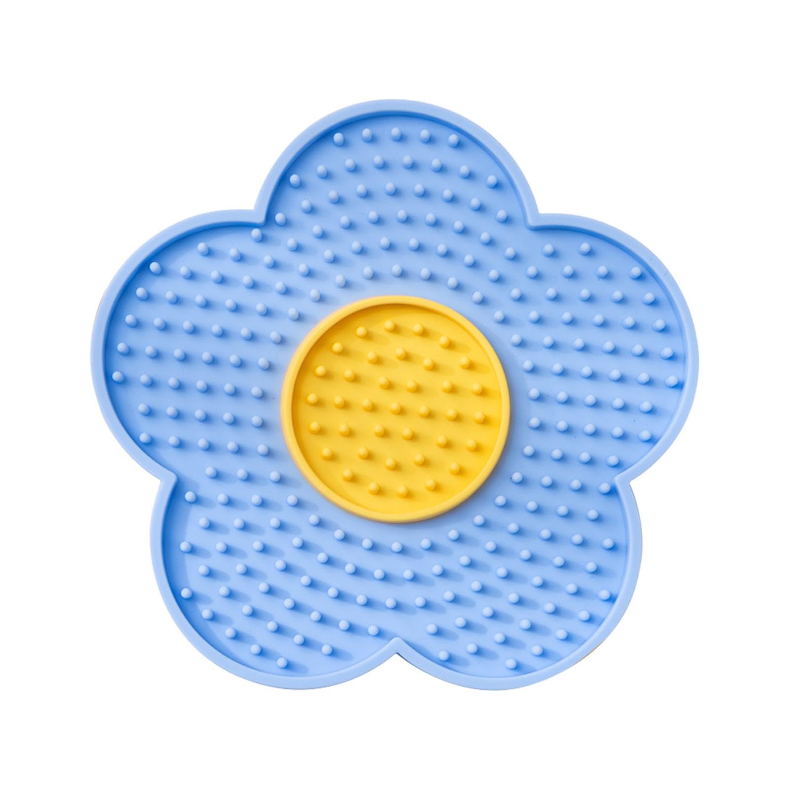 Cat,Lick Pad for Slow Feeders | Pet Toys Licking Mat, Flower Silicone Butter Lick Pad for Grooming, Stress Relief, Keeping Them Busy During Bathing