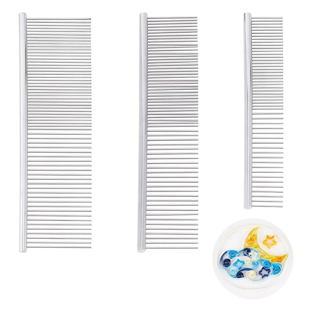 3 Größen Papier-Quilling-Werkzeug Kamm Kardierhalter Streifenschlaufen Erstellen Silber Edelstahl Zähne Papier-Quilling-Werkzeug