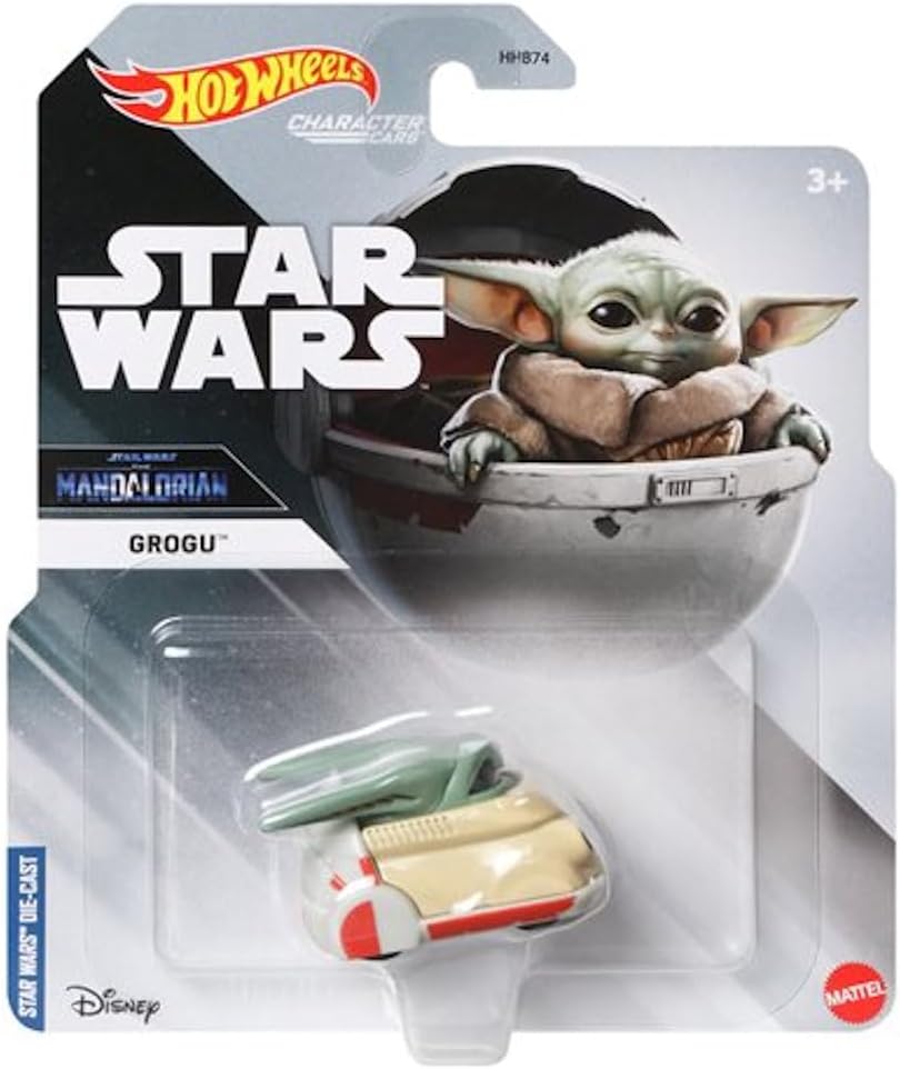 Hot Wheels Star Wars Studio Character Cars – Complete 7‑Pack (HHB74‑956H) | Luke, Darth Vader, Chewbacca, Mandalorian, Boba Fett, Princess Leia & Grogu | 1:64 Die‑Cast – Ages 3+
