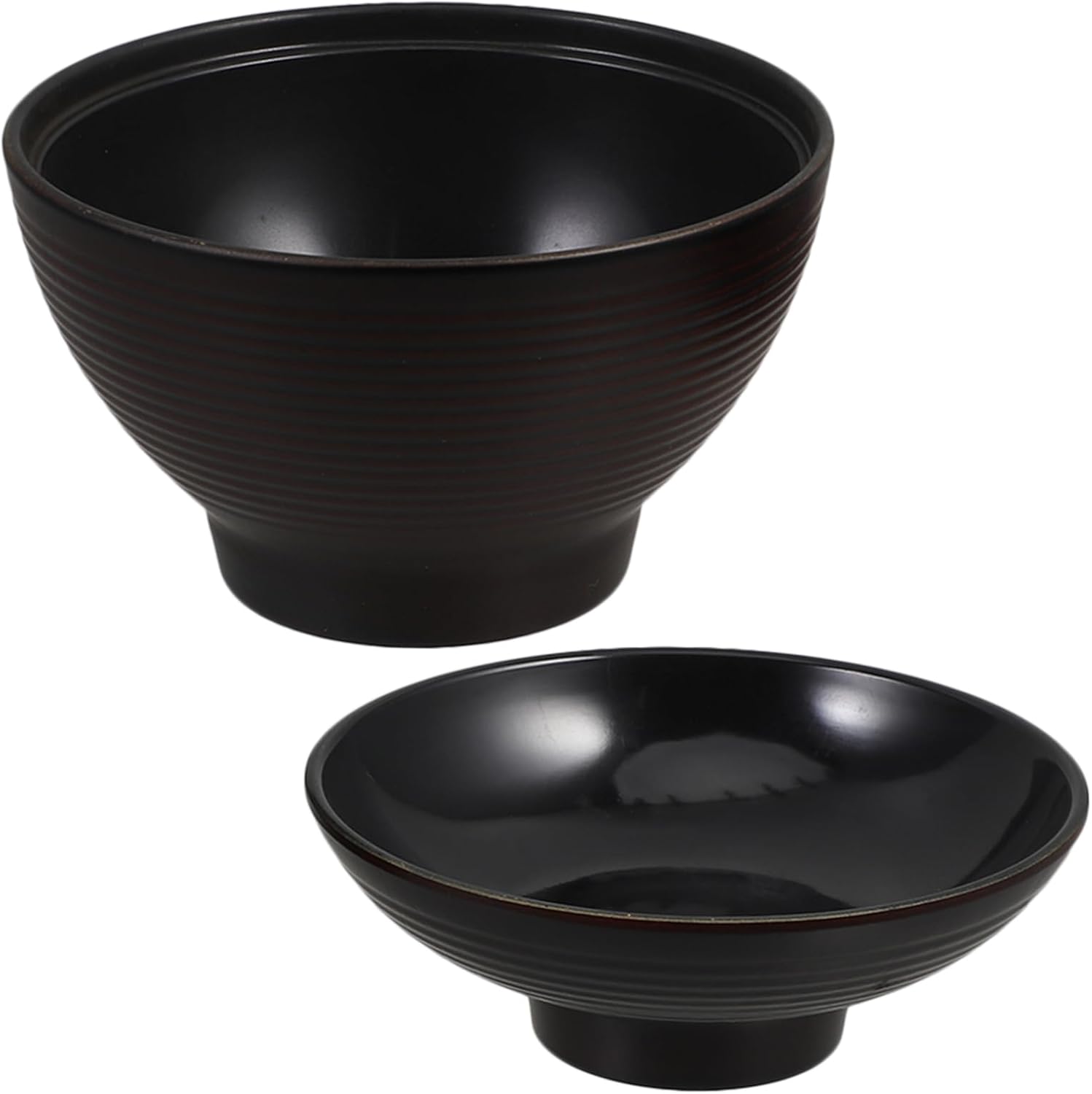 Unomor 2pcs Japanese Miso Soup Bowl Lid Household Tableware for Ramen Miso Soup and Japanese Dishes Heat Preservation Design Easy to Clean