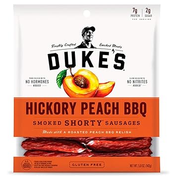 Duke's Pork Hickory Peach BBQ Smoked Shorty Sausages, 7g Protein