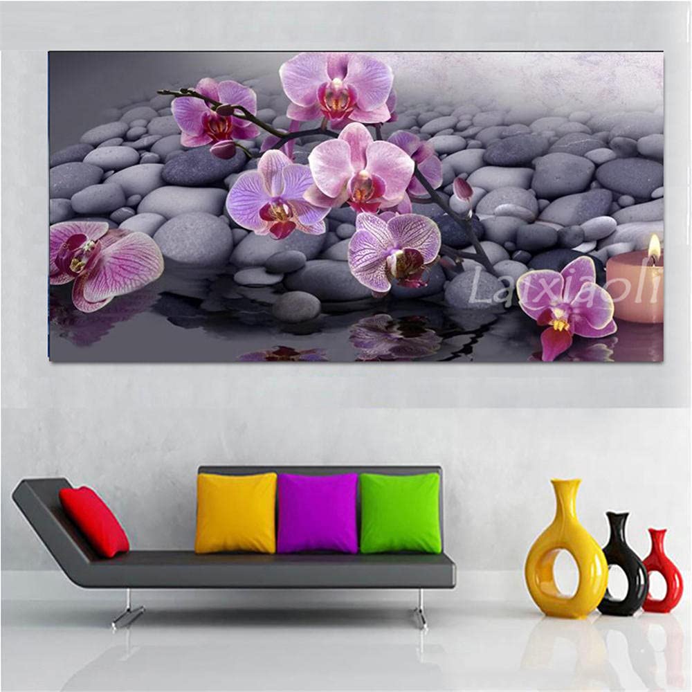 Diamond Painting XXL Orchidée Zen pour Créer un Décor de Salon Relaxant