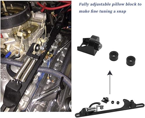 Miniatura 3 de Tocsho Soporte de cable del acelerador 4150 4160 Series Soportes del acelerador Billet Ajustable Aluminio Negro