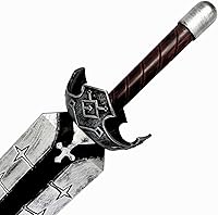 Vista 3 de Espada de espuma de fantasía oscura de 40 pulgadas con guardia, réplica de exhibición de cosplay inspirada en el anime para coleccionistas