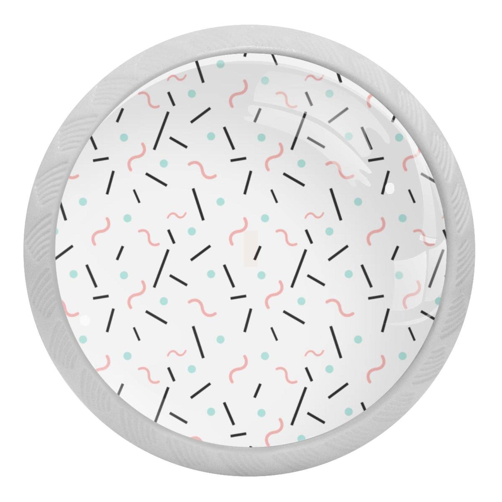 Poignées de tiroir Memphis : lot de 4 boutons de placard fluorescents verts 3,5 cm