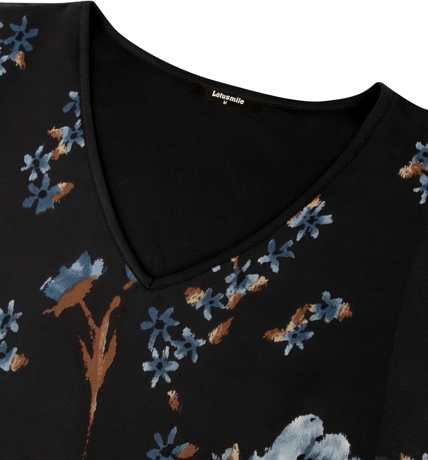 Lotusmile Women's Loose Flouncing Flutter Sleeve Double-Layered Shirt Chiffon Elegant Dressy Blouse Work Tops - Image 4