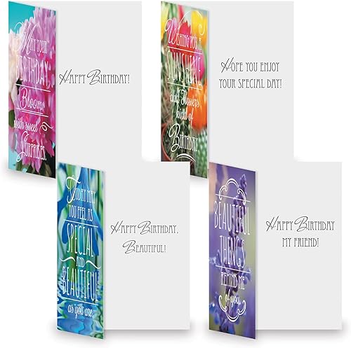 Miniatura 2 de Current Paquete de 20 tarjetas de felicitación florales de cumpleaños, 10 diseños únicos, tarjetas grandes de 5 x 7 pulgadas, sentimientos en el