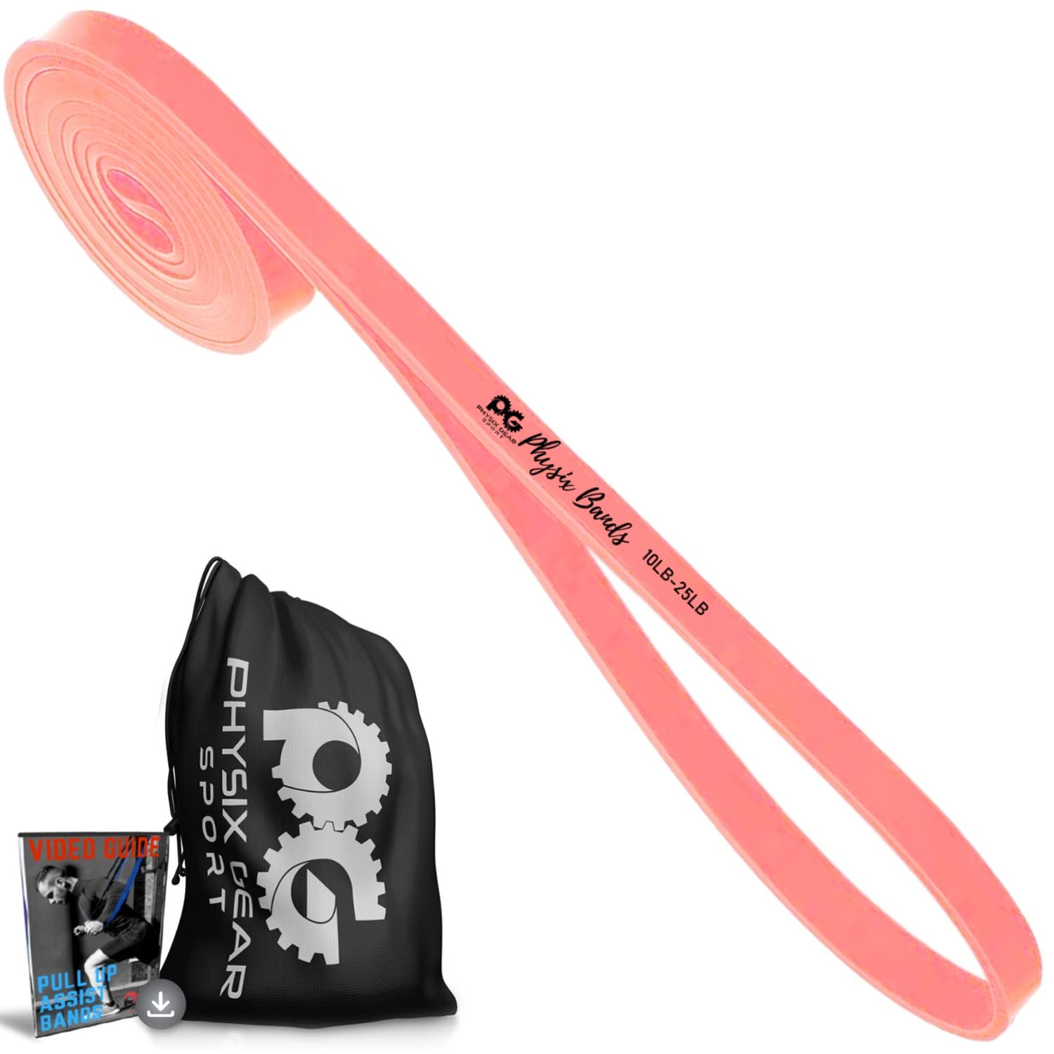 Physix Pull Up Assistance Bands - Looped Resistance Bands, Workout Rubber Bands for Exercise HIIT Muscle Toning Stretching Powerlifting Physical Therapy Pilates Yoga