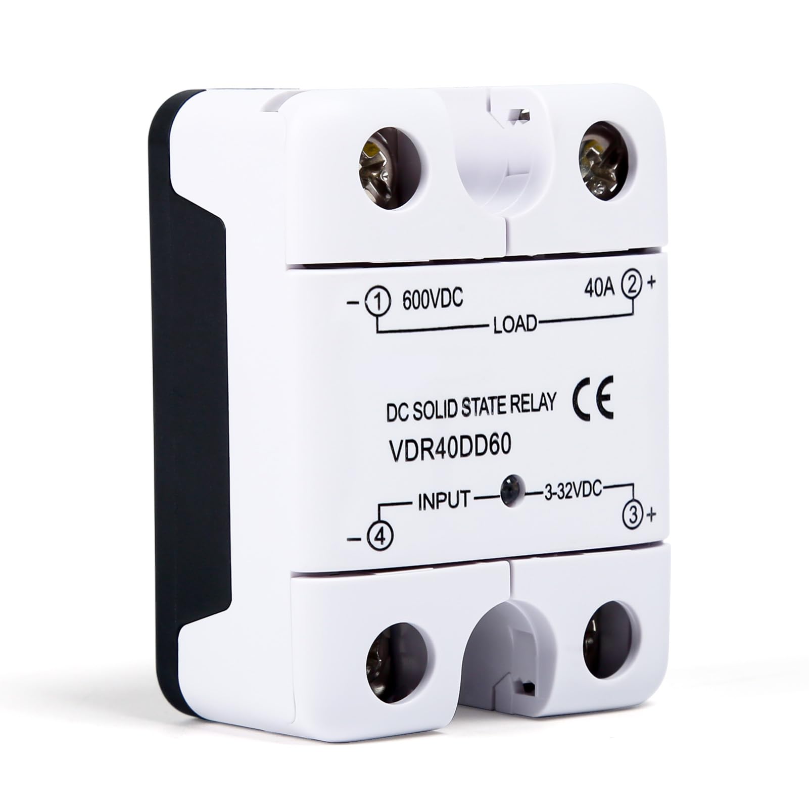 600V DC Relé de Estado Sólido, Dd25 Dd40 Módulo SSR de CC de Control CC, Entrada de 3-32 V Salida de 0-600 V Con Carcasa Ignífuga, para Motor de CC, Válvula Solenoide (40A)