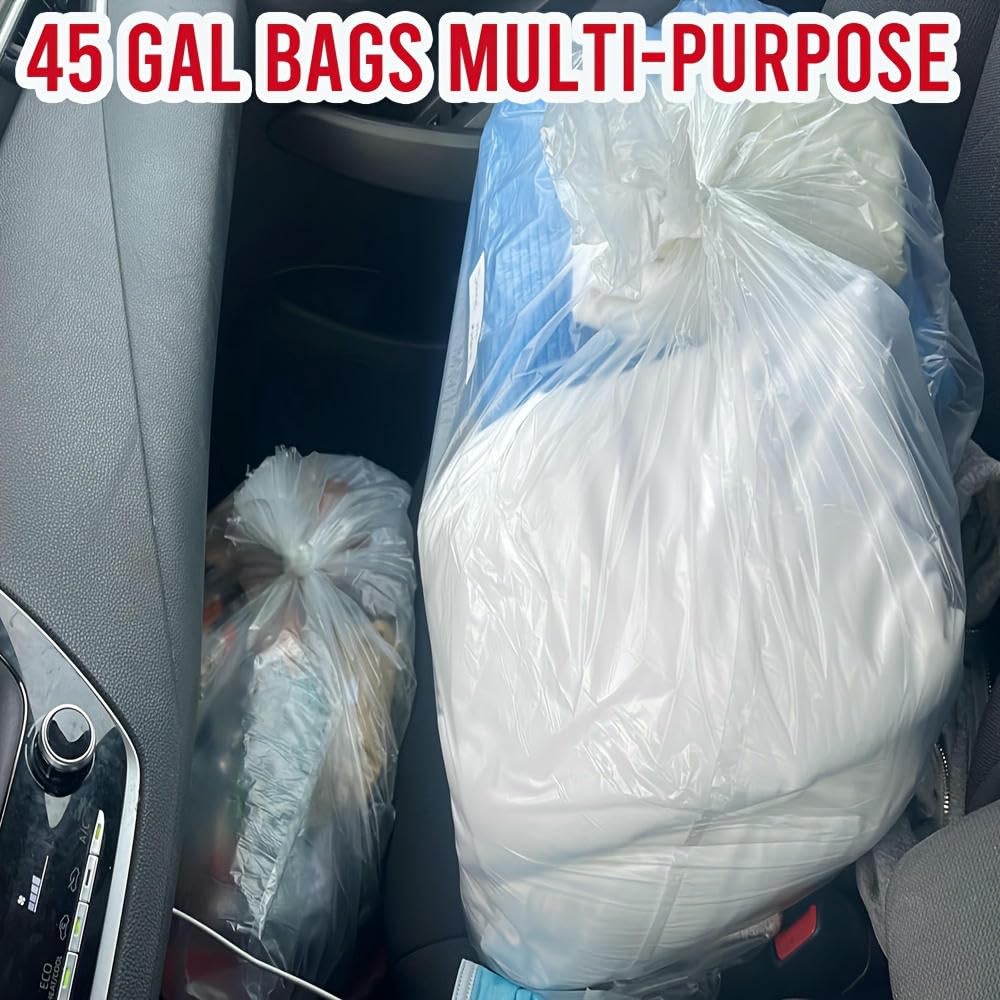 NYSDM 125 Sacchi per la Spazzatura delle Foglie del Prato Sacchi per Il Riciclaggio in plastica Trasparente Resistente Sacchi per la Spazzatura Multiuso Casa Commerciale Esterno
