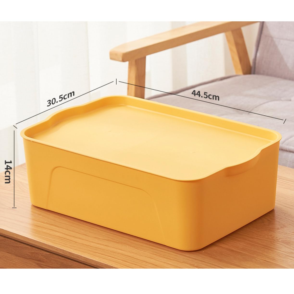 Amazon｜MJKQ9 収納ボックス 収納ケース イエロー フタ付き おしゃれ