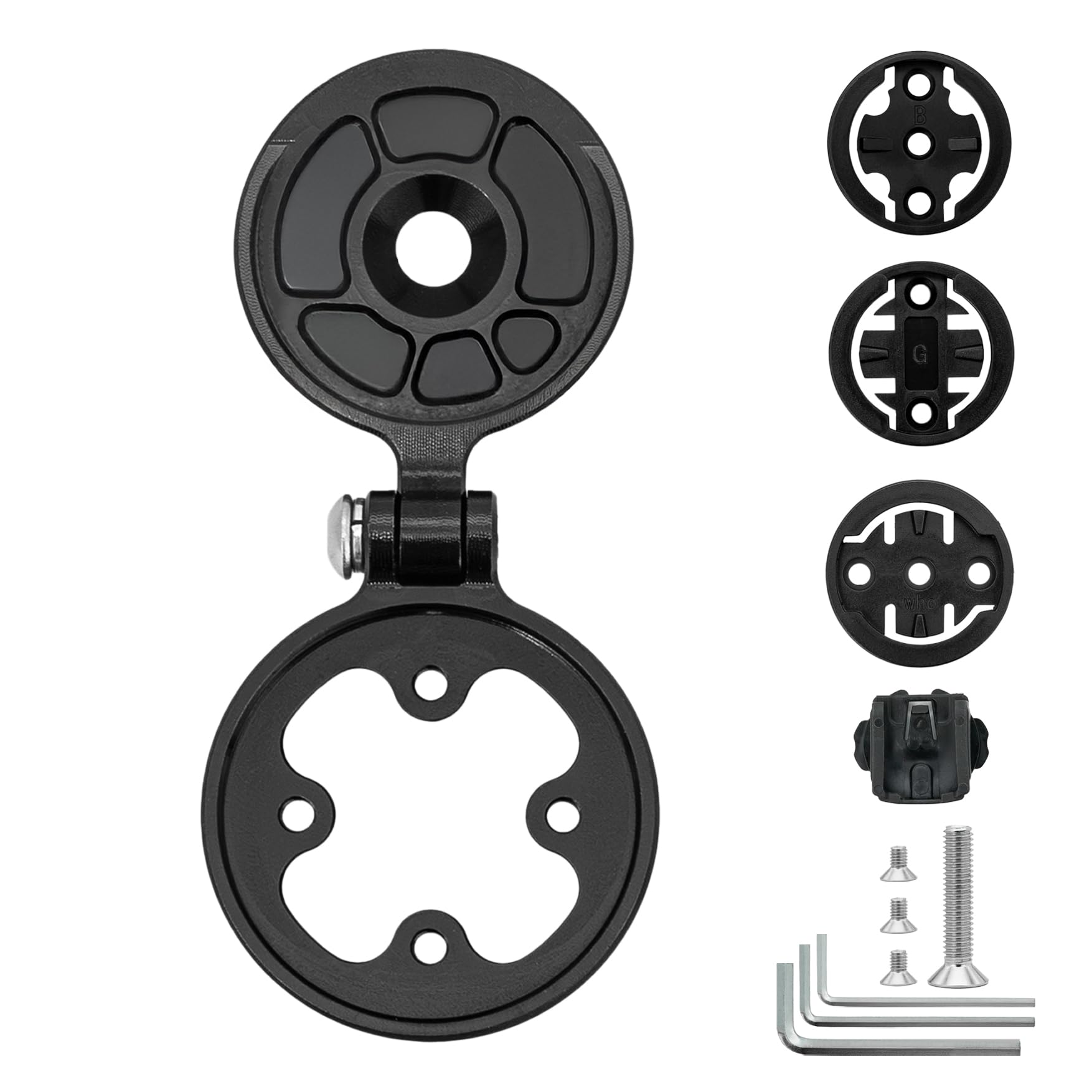 Thinvik Aluminum Alloy Bike Computer Stem Mount for Garmin Wahoo Bryton - Angle Adjustable,Hinge Feature