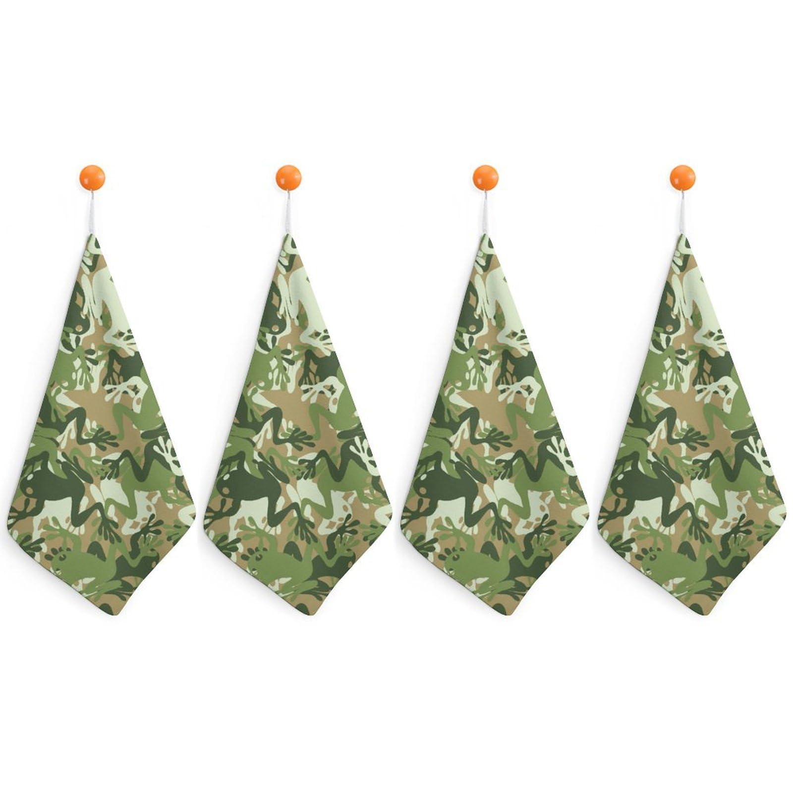 LWORZIIB 4 Piece Hanging Hand Towels, Frog Camouflage Small Dry Hand Towel for Kitchen Bathroom