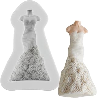 Wedding Anniversary Engagement Silicone Molds Wedding Dress Fondant Mold For Cake Decorating Cupcake Topper Candy Chocolate Gum Paste Polymer Clay