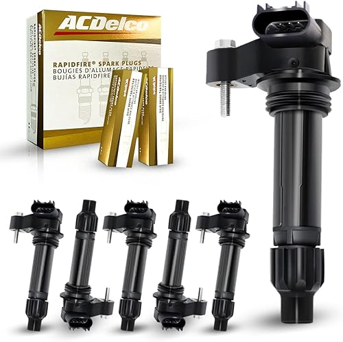 MAS Juego de 6 bobinas de encendido y bujías de platino compatibles con Saturn Outlook Buick Enclave Chevrolet Caprice Traverse Cadillac CTS SRX GMC