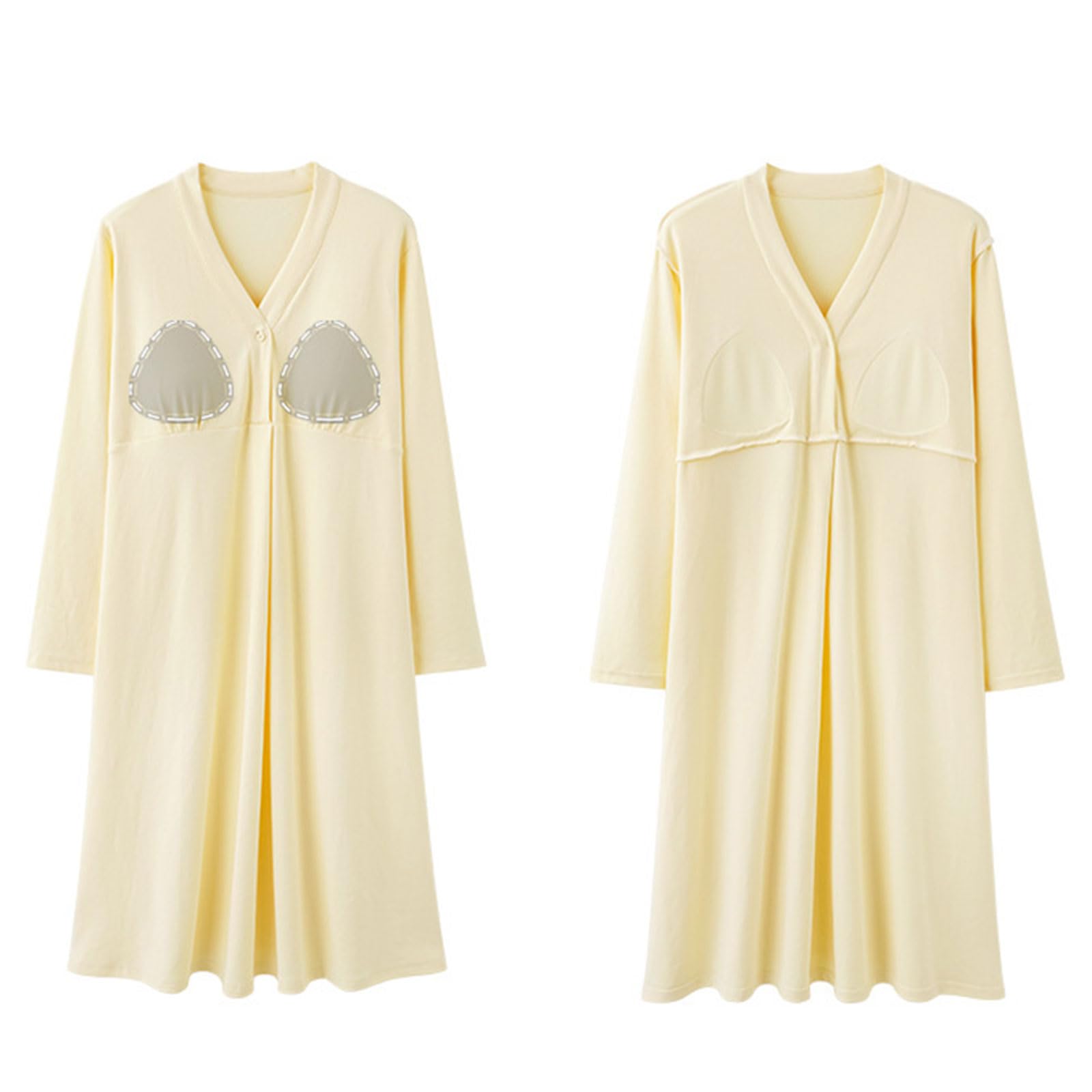 Abito da notte per maternità vestibilità ampia Camicia da notte liscia per allattamento con reggiseno integrato Vestiti per l'allattamento al seno per la gravidanza Camicia da notte morbida