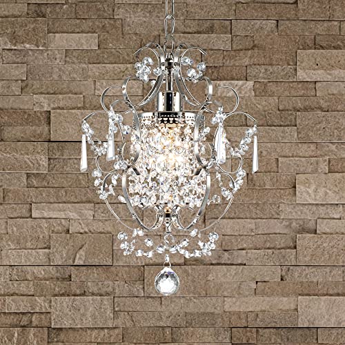 Pasentel Crystal Mini Pendant Light 1-Light Chandelier Fixture Ceiling Light Flush Mount For Kitchen Island,Bedroom,Bathroom,Dining,Living Room #TOP6
