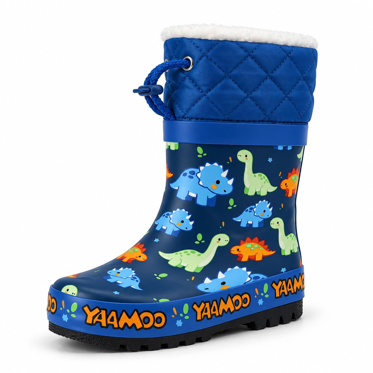 YAAMOO Gummistiefel Kinder Gefüttert aus Naturkautschuk, Gefütterte Regenstiefel Wasserdicht, Kinder Gummistiefel für Jungen und Mädchen