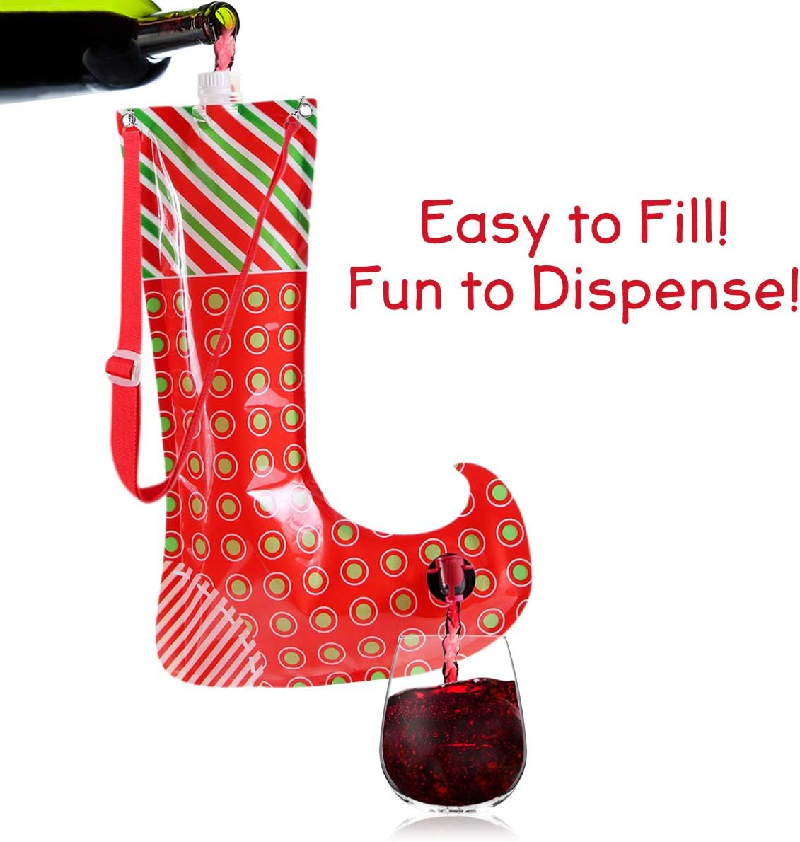 Black Friday - 80% OFF Christmas Stocking Flask Wine Dispenser- 2 Large Party Sock w/Shoulder Strap (Holds 3 Bottles)- Funny White Elephant Gifts Under 25 Dollar- Christmas Gag Gifts- Dirty Santa, Yankee Swap, Secret Santa 80% Off Discount Christmas Stocking Flask Wine Dispenser- 2 Large Party Sock w/Shoulder Strap (Holds 3 Bottles)- Funny White Elephant Gifts Under 25 Dollar- Christmas Gag Gifts- Dirty Santa, Yankee Swap, Secret Santa