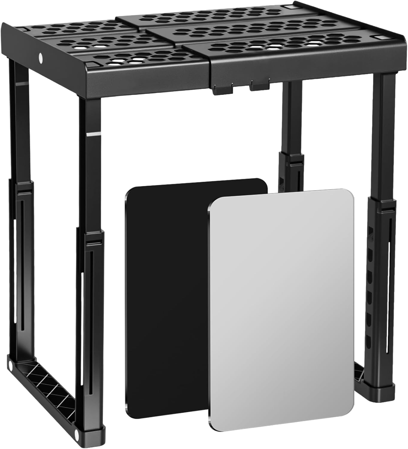 3 Pcs Locker Organizer Accessories Kit - Magnetic Mirror Grooming Mirror Adjustable Locker Shelf All-in-one Organizer for Back to School Essentials Lockers Decoration Work