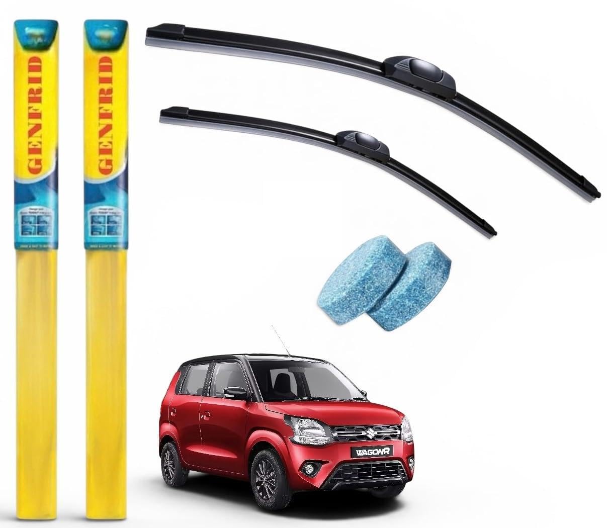 Car Windshield Wiper Blades Suitable With Maruti Wagonr 2019-25 - Set of 2Pc (D-20, P-16)-image-35