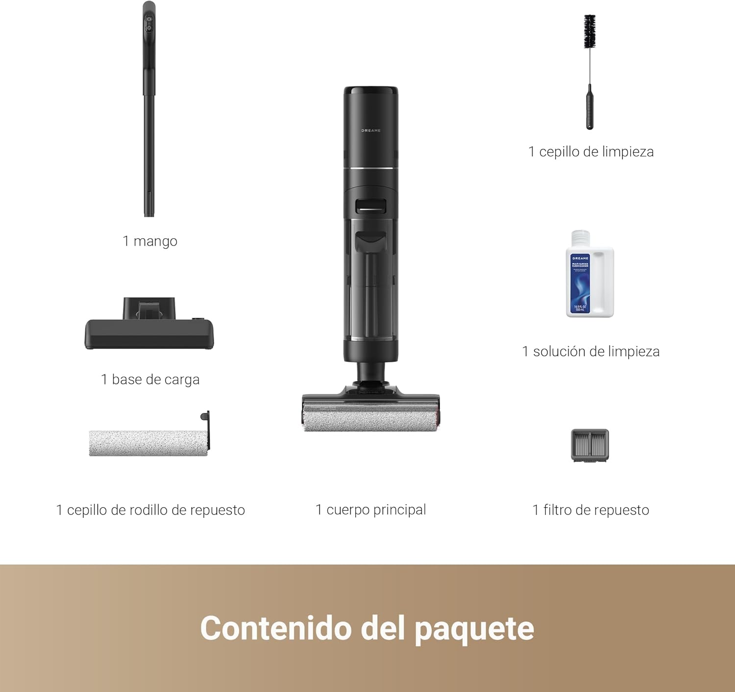DREAME H12 Pro Ultra Aspiradora Fregadora sin Cable, 16.000 Pa Aspiradora Fregona con Cepillo Doble Borde, Lavado del Cepillo a 60 °C, 30 min Secado con Aire Caliente, Detección y Ajuste Inteligentes 8