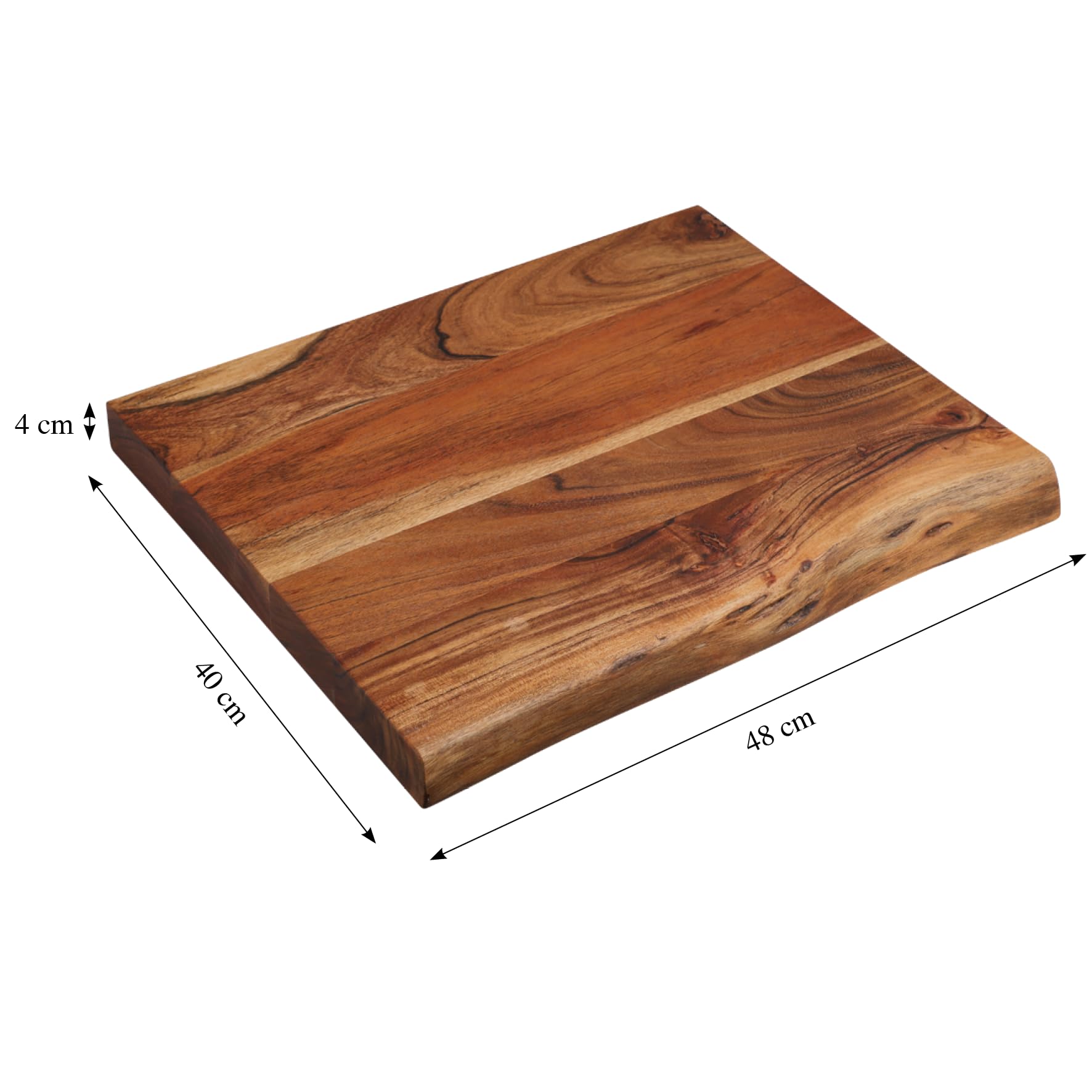 KESPER | Planche à découper et à découper, matériau: bois d'acacia, dimensions: 48x40x4cm, couleur: marron, naturel | 29751