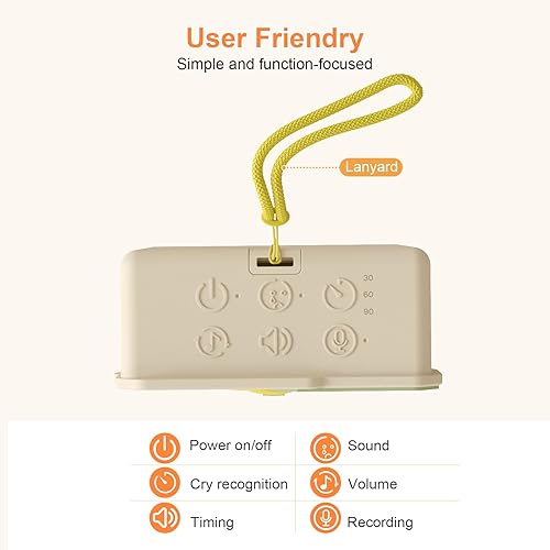 Vista 7 de Máquina de sonido para Baby Soother, detección de llanto AI y auto-calmante, comodidad de voz de padres, 13 máquinas de ruido blanco calmante