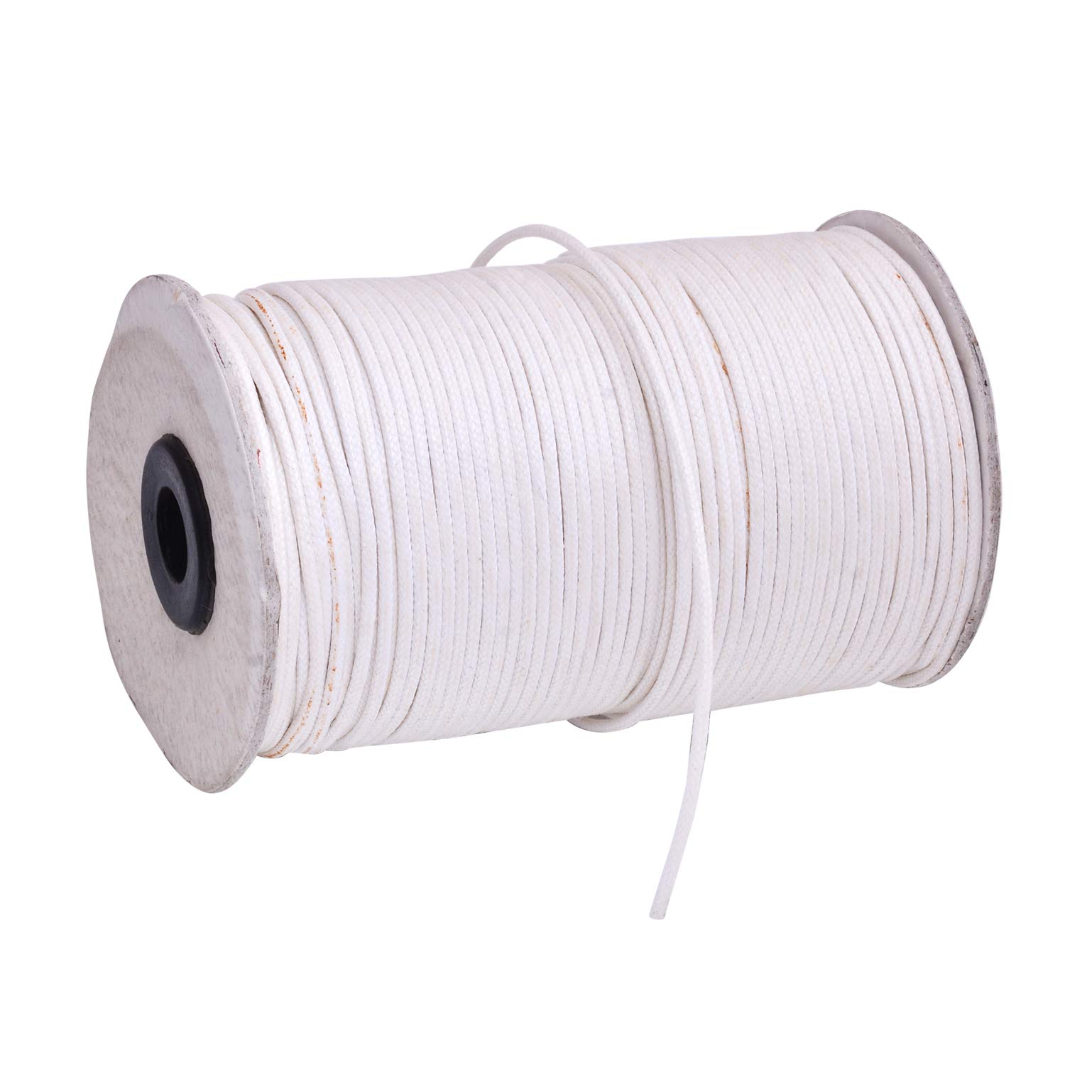 KALPDRUM 2 mm White Cotton Wax Cord for Jewellery Making 100 Meter