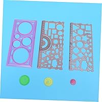 Vista 6 de 3pcs Geométrico Papelería Herramienta de Dibujo Geométrico Plantilla Regla Geométrica Regla