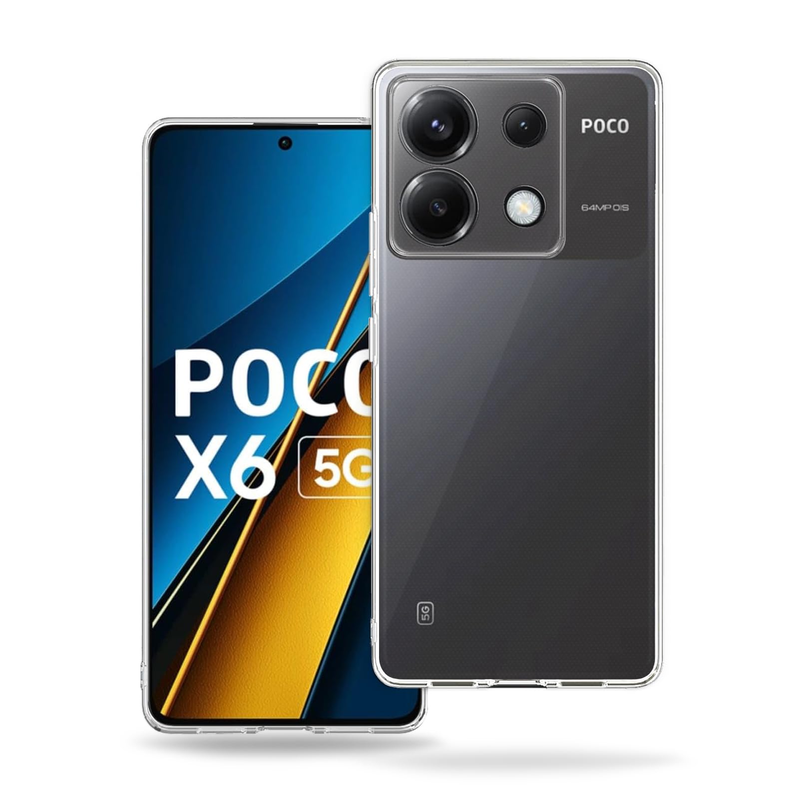 Plus Clear Transparent Back Case Cover for Poco X6 5G | Full Device Protection | Shockproof TPU | Flexible Silicone Back Cover Case – Transparent (B0D2R8NM5N) Amazon Price History, Amazon Price Tracker