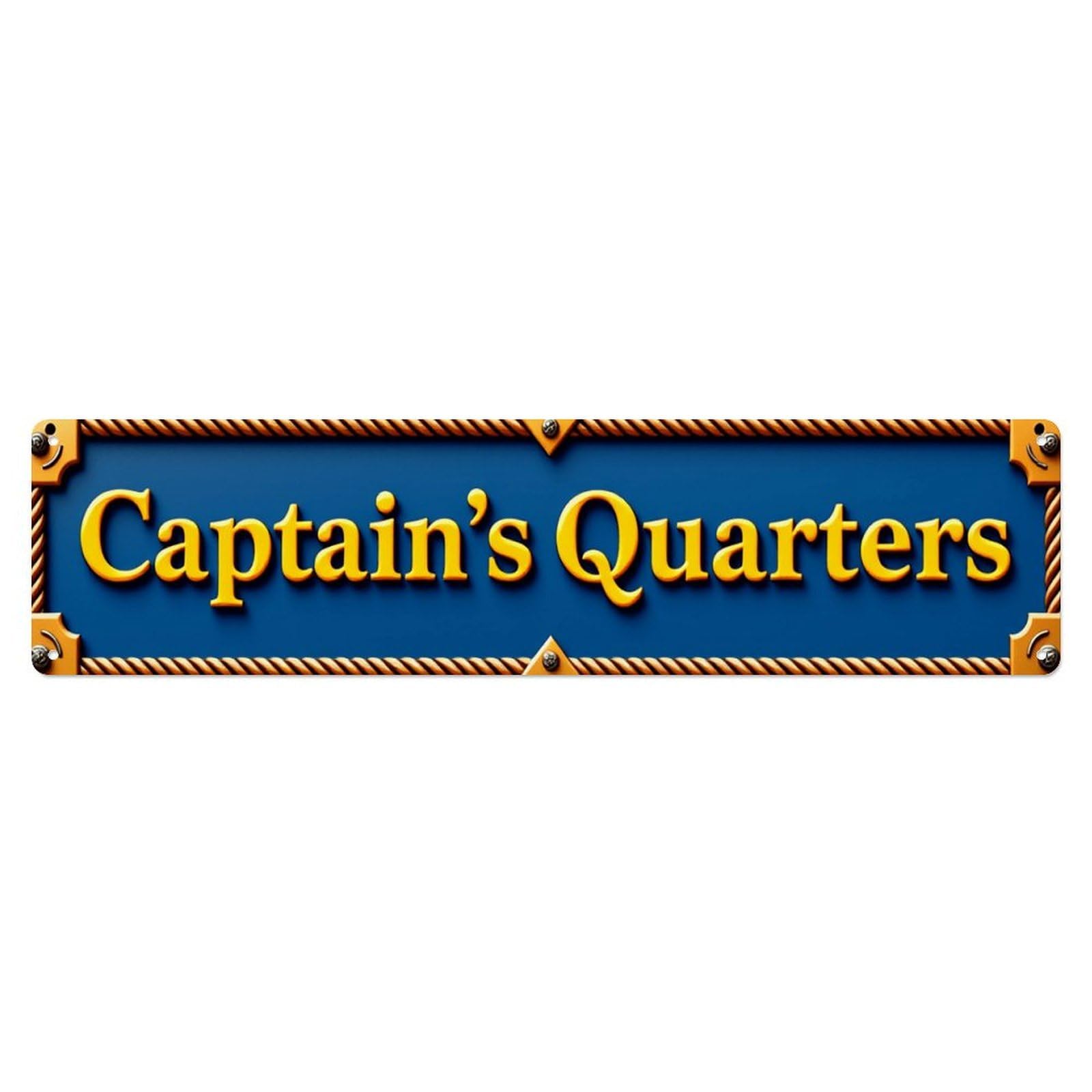 Captain's Quarters Sign Pattern_1 Tin Sign Vintage Metal Poster Retro Bar, Home, Man Cave, Kitchen, Laundry Room Wall Art Decor Gift 4x16 Inch