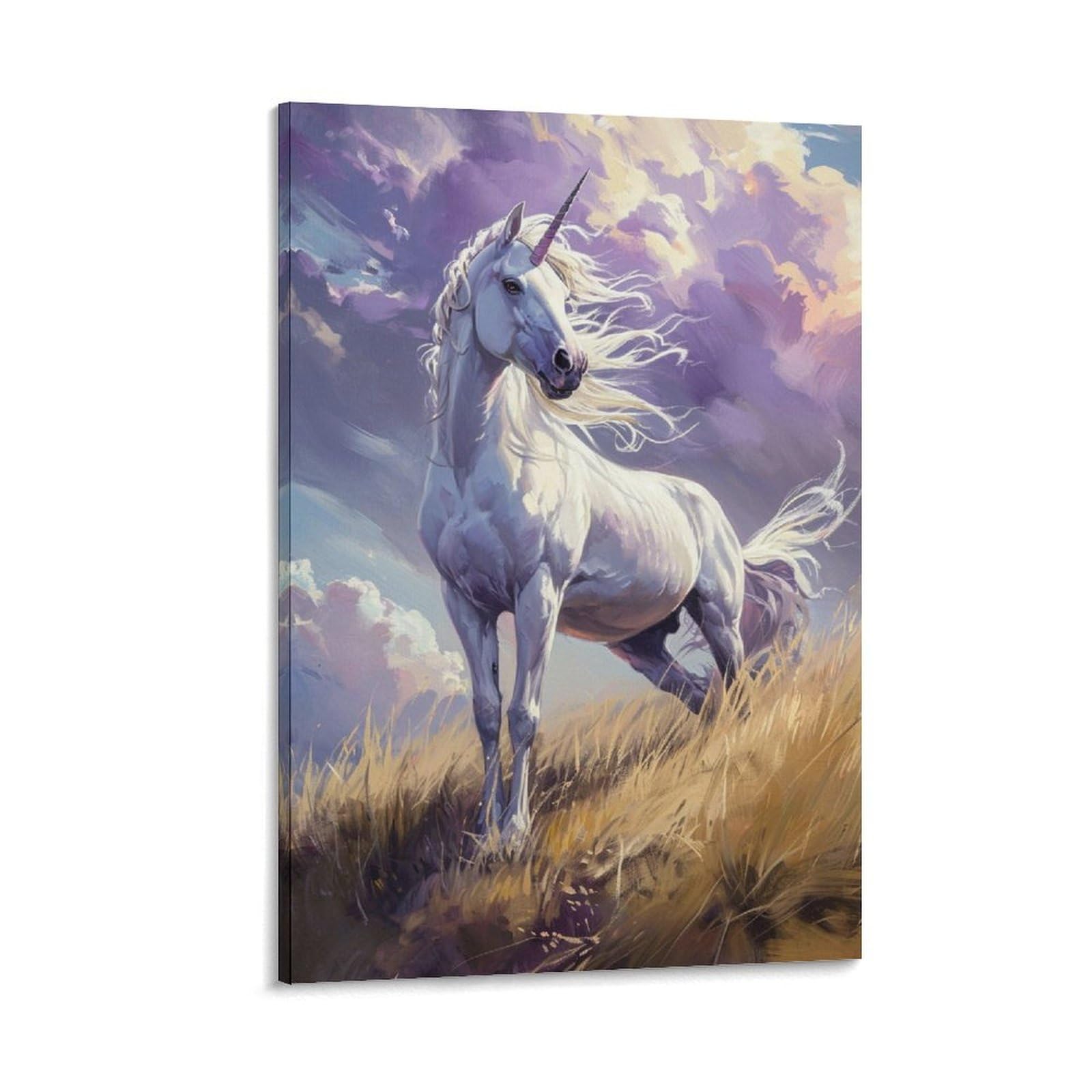 Amazon.co.jp: 絵画 荒野のユニコーンインテリア 絵画 動物イラスト