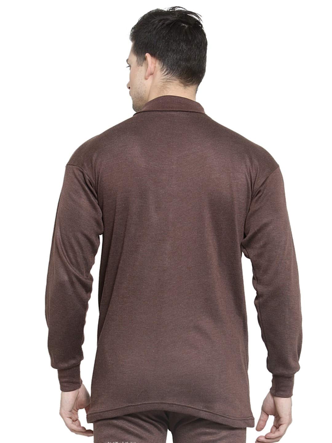 UZARUS Men's Cotton Thermal Top Brown 2