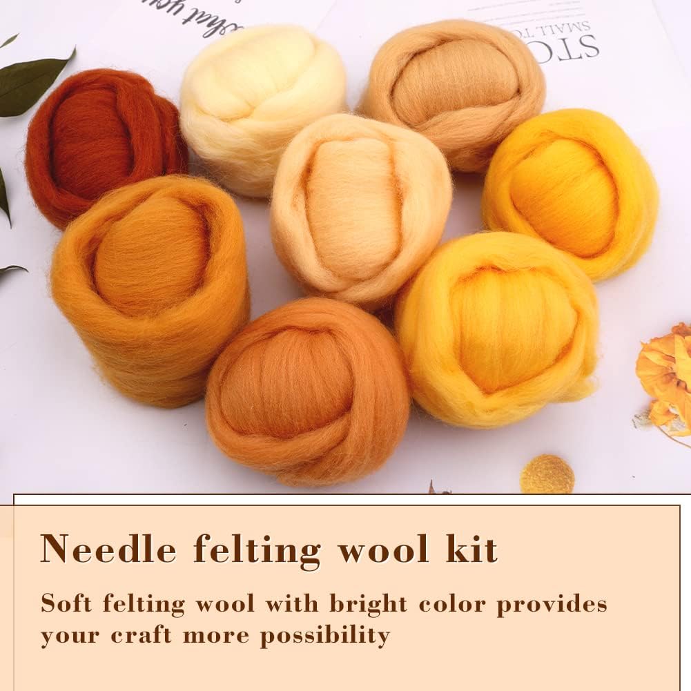 Namner Needle Felting Wool 80g (2.82oz) 8 Colour Wool Roving Set for DIY Crafts Starter Felting Supplies - Image 4