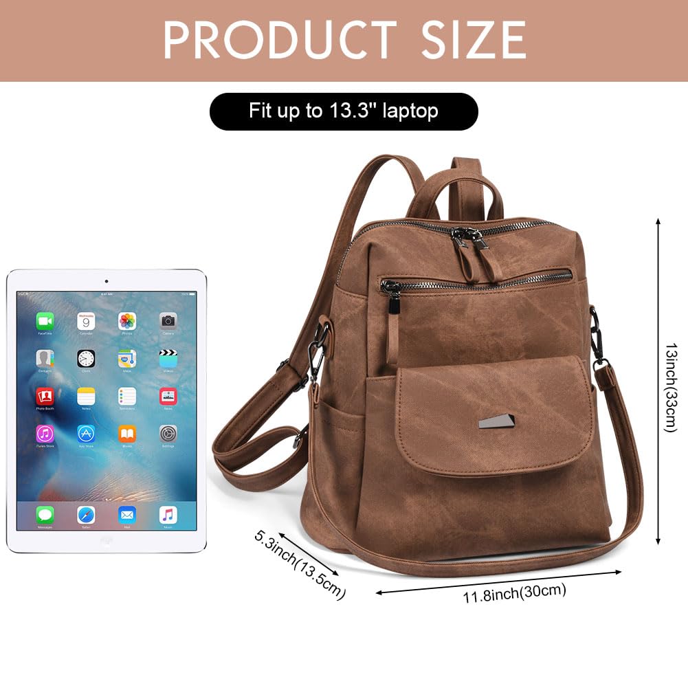 Aucuu Zaino Donna, Borsa Zaino Donna Elegante, Zainetto Multifunzionale, Zainetto Casual in Pelle PU, Zaini Antifurto, Borsa a Zaini Casual per Shopping Scuola Viaggio Lavoro