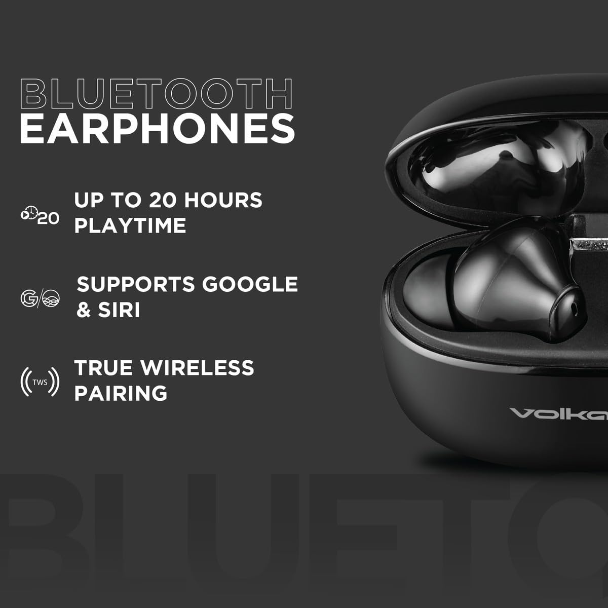 Graphic detailing Bluetooth features of Volkano X VXT200S Earphones