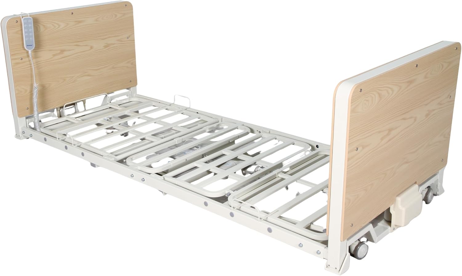 Full Electric Floor Level Low Bed 3.9" – 22" Hospital Bed Set with Foam Mattress