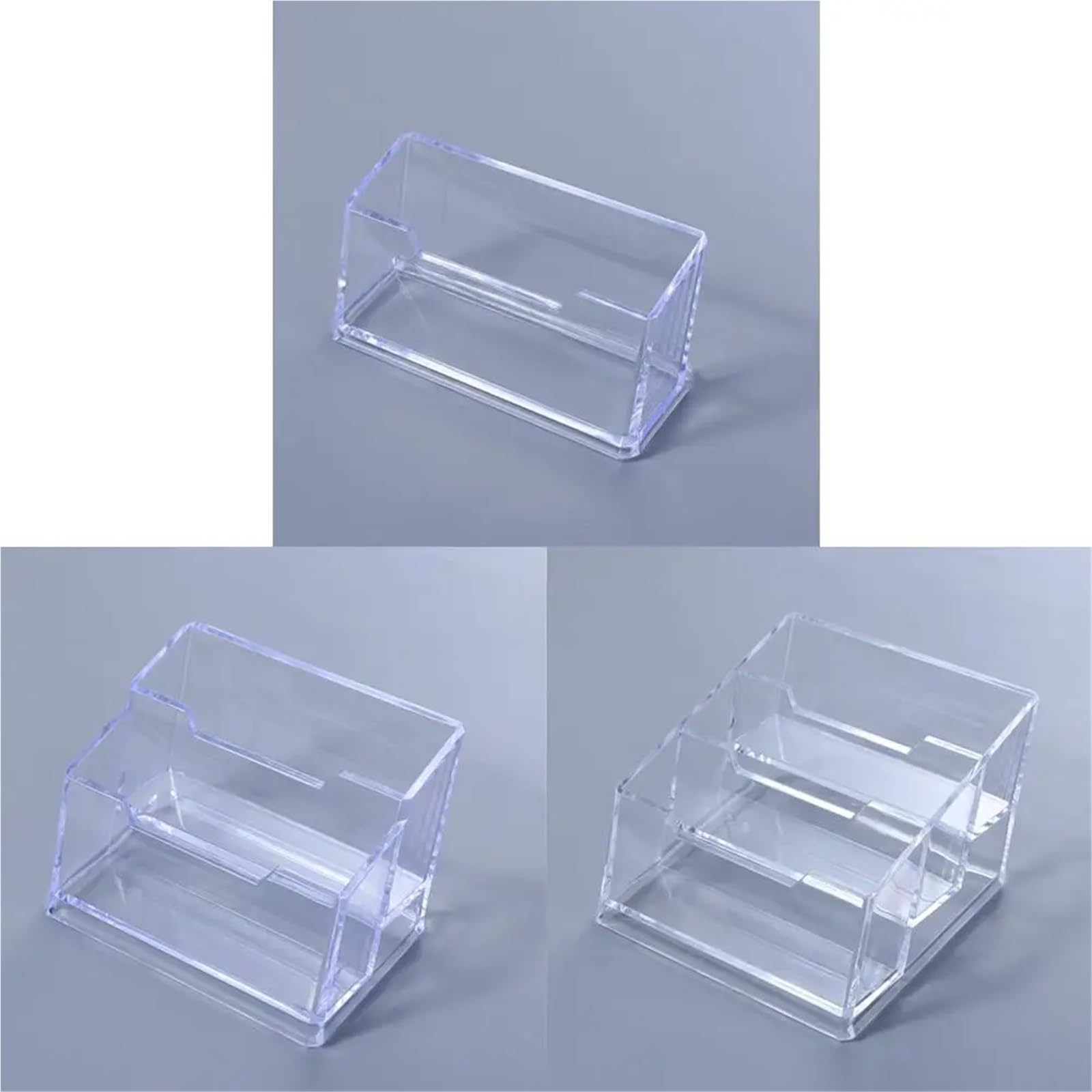 Etui na wizytówki na biurko 10 szt. akrylowy stojak do przechowywania etui na karty półka ekspozycyjna na wizytówki pojemnik na wizytówki stojak na karty stojak ekspozycyjny (trzy warstwy)