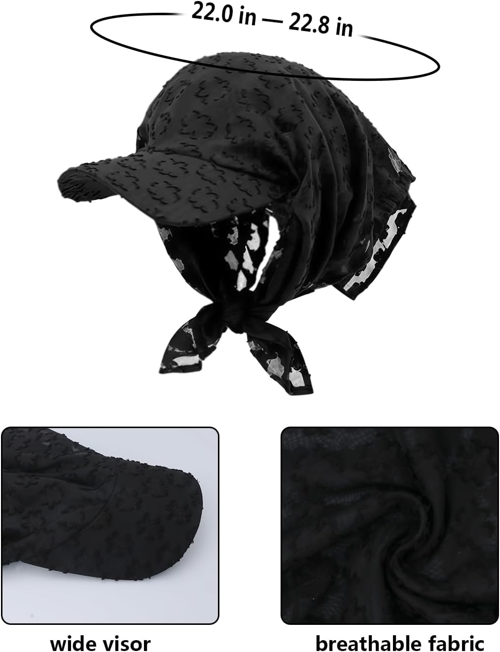 BOLLEY JOSS Women's Floral Chiffon Scarf Cap Bandana Baseball Cap Sun Hat Neck Shield Flap Cap for Garden Summer Travel Beach