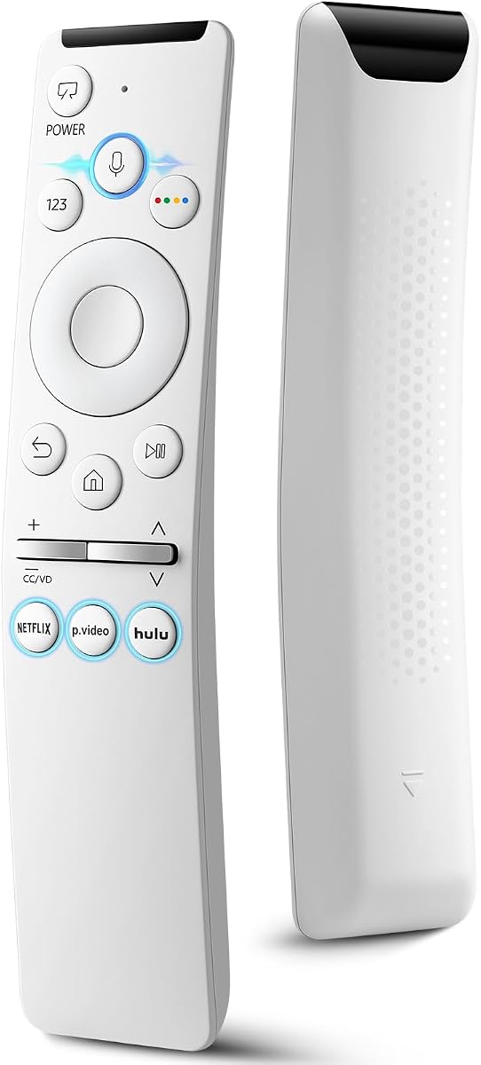 Universal Voice Remote Replacement for 2019-2026 Samsung Smart TVs | for samsung tv remote ,Easy pairing, voice search, NFLX/Hulu shortcuts, Bluetooth 40ft range, 0.2s response.