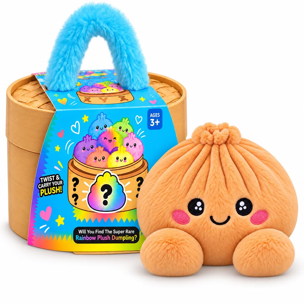 Kouipoie Dumpling Plush Blind Box,Squishy Plush Toy with Steamer Gift Box，M