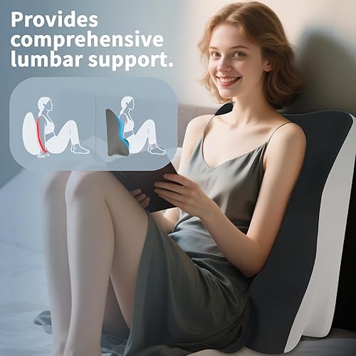 Miniatura 7 de Almohada ergonómica propensa de cuña, almohada de cama multifuncional, almohada de lectura, ideal para descansos de cama, masaje, lectura, soporte