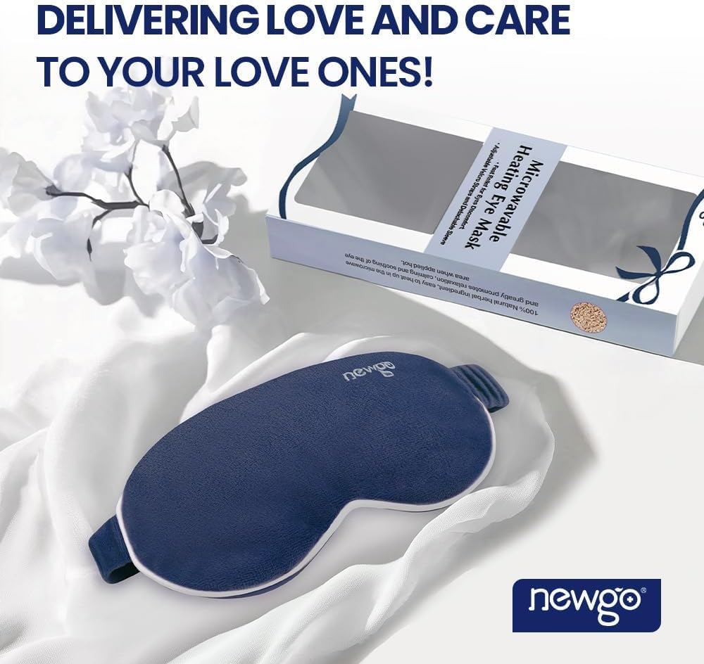 NEWGO Microwave Heated Eye Mask Soothing Relief for Dry Eyes, Heat Therapy Warm Eye Compress with Removable Cover for Stye, Blepharitis, Relaxation or Gift Choice - Blue - Image 7