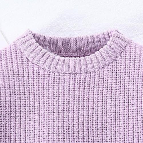 IWIHMIV Girls Pullover Sweaters Kids Long Sleeve Knit Sweater Lightweight Casual Comfortable Warm Crewneck Pullover2