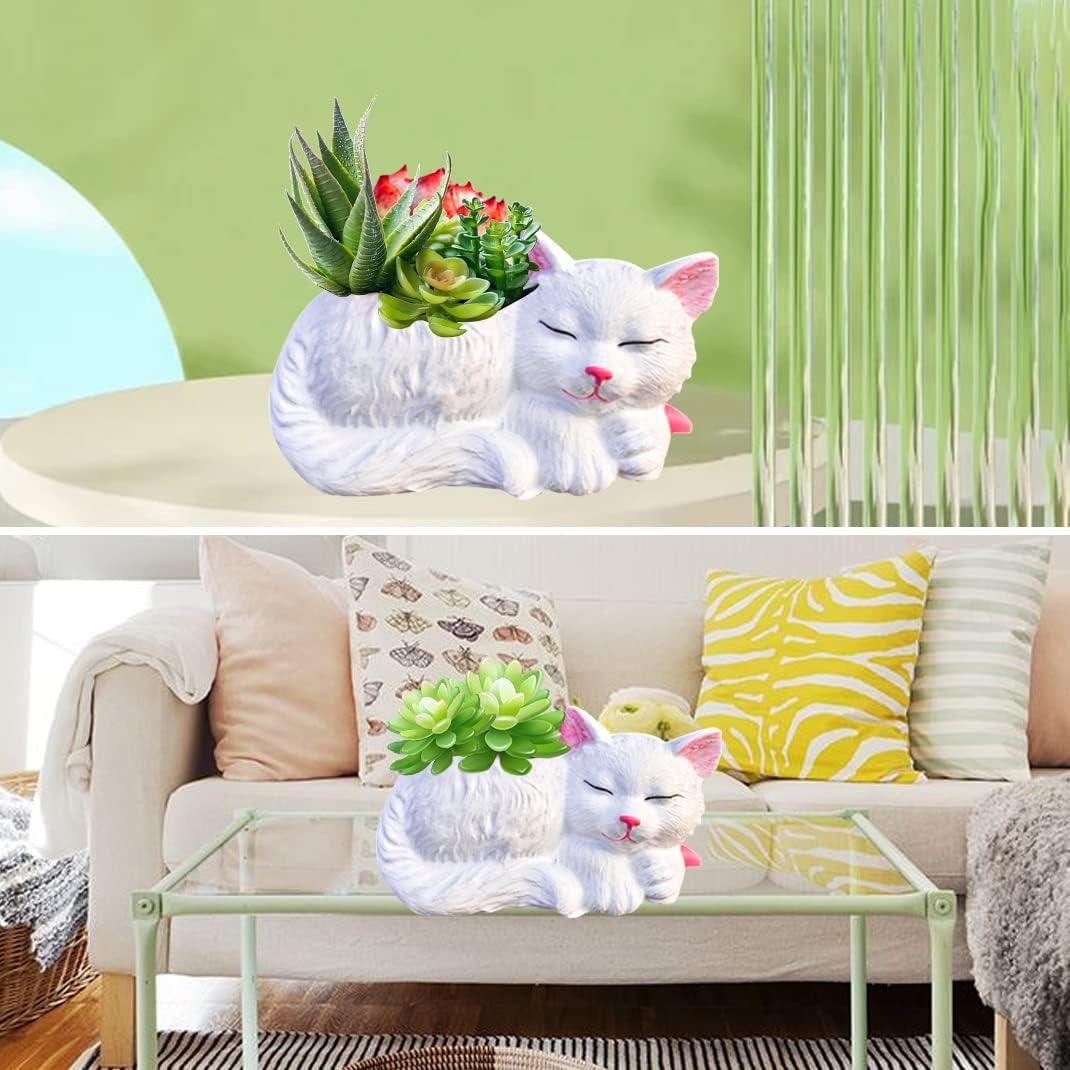 Vase Silicone Mold for Resin Pen Holder Polymore Clay Unique Cat Shaped, Flower Pot Mold Epoxy Resin Casting Mold for Making Flowers Jewelry Storage Holder Home Office Decor (Cat) image 2