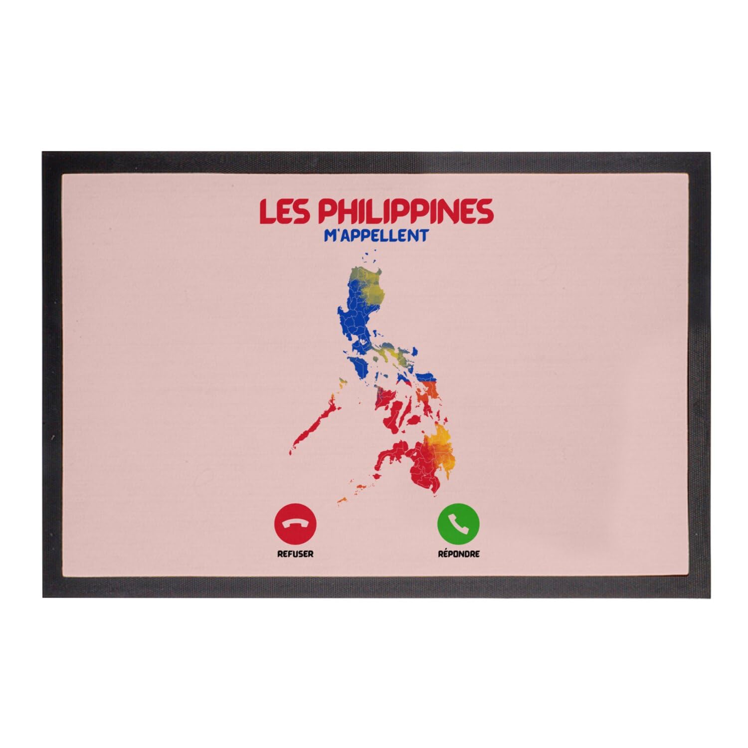 Paillasson rose Les Philippines m'appellent tapis entrée original déco voyage 60x40